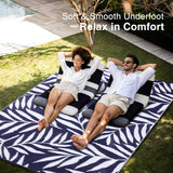 Waterproof Outdoor Rug 9x12 ft, Reversible Outdoor Plastic Straw Rug with Leaf Pattern, RV Mat, Indo