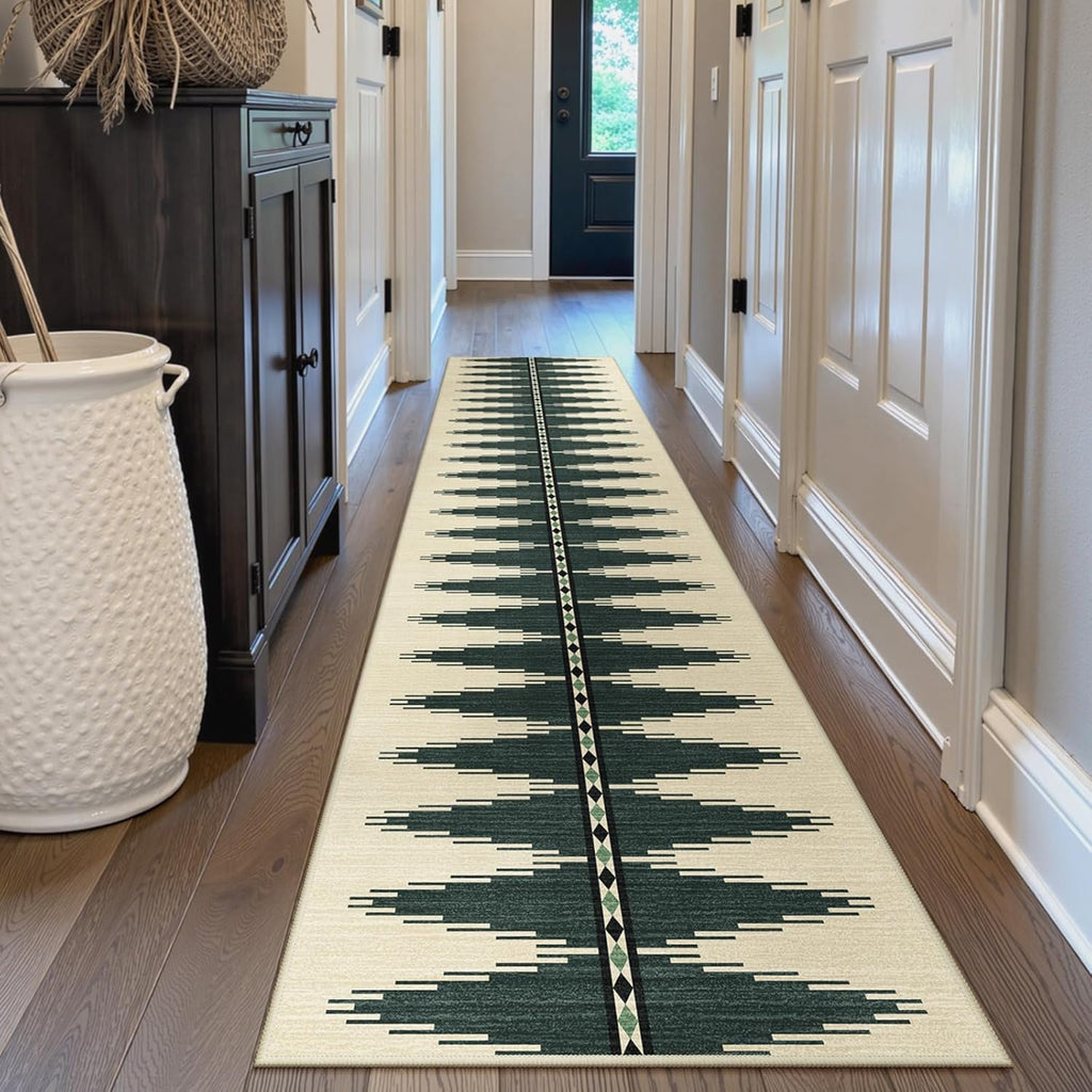 Modern Washable Rug Runner for Hallway, Soft Kitchen Runner 2.5x10 Ultra-Thin Non Slip Runner Rug, N