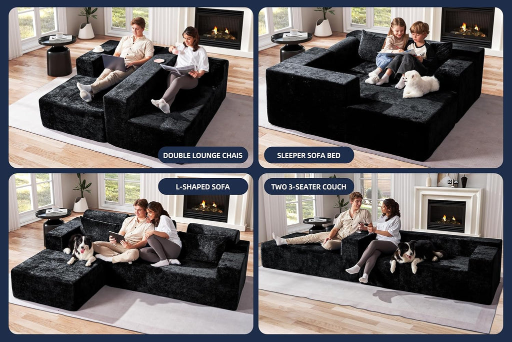 Modular Sectional Couches for Living Room,105" Cloud Couch with L-Shape Chaise,Comfy Sofa Living Room Couch