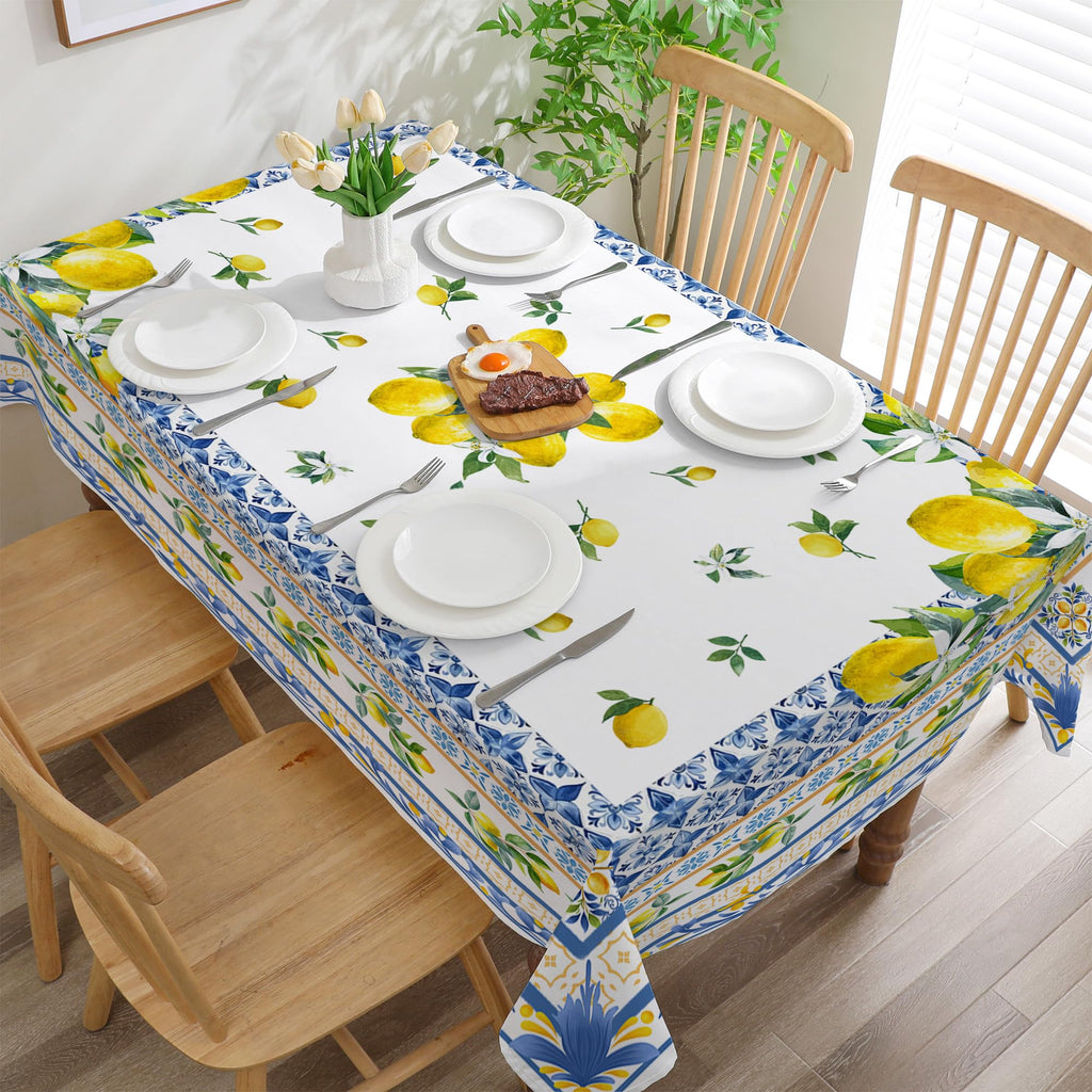 Lemon Tablecloth 60x84 Inch Rectangle - Italian Summer Decor