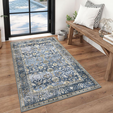 Vintage Floral 3x5 Entryway Rug, Area Rugs