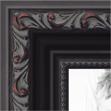 24x36 inch Black with Beads Wood Picture Frame, WOMD10188-24x36
