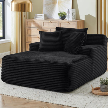 66" Oversized Chaise Lounge Chair Indoor, Corduroy Boneless Chaise Lounge Chair, Deep Seat Oversized Comfy Reading