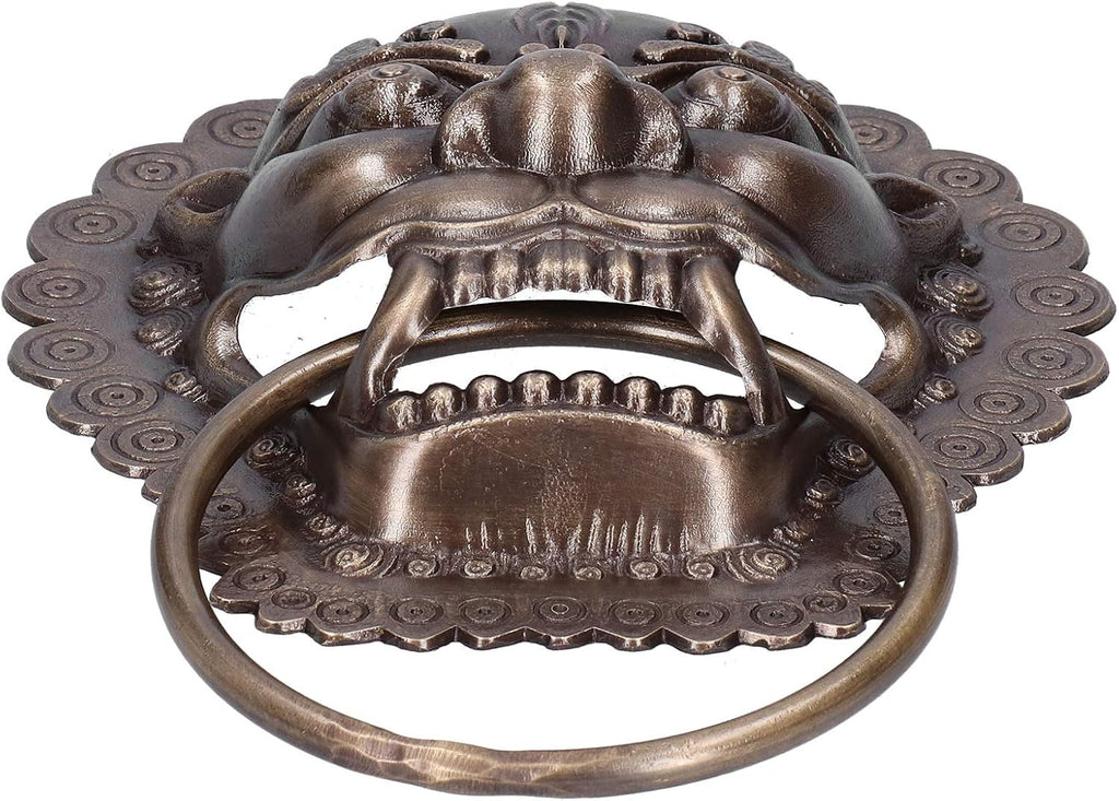 Lion Head Door Knocker, Chinese Door Knocker Antique Animal Head Door Pull, Antique Brass Lion Door Handle