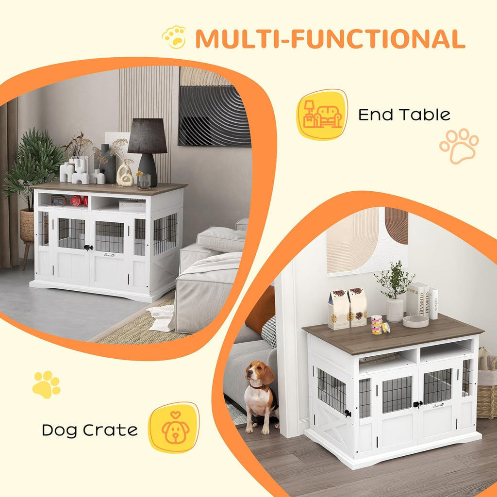 Dog Crate Furniture Side End Table with Storage