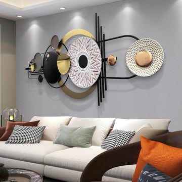 Large Modern Metal Wall Art,Geometric Decor 59x24