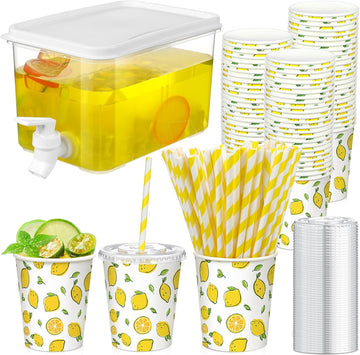 Lemonade Stand Supplies Drink Dispenser with Cups,Cup-9oz - Set of 151