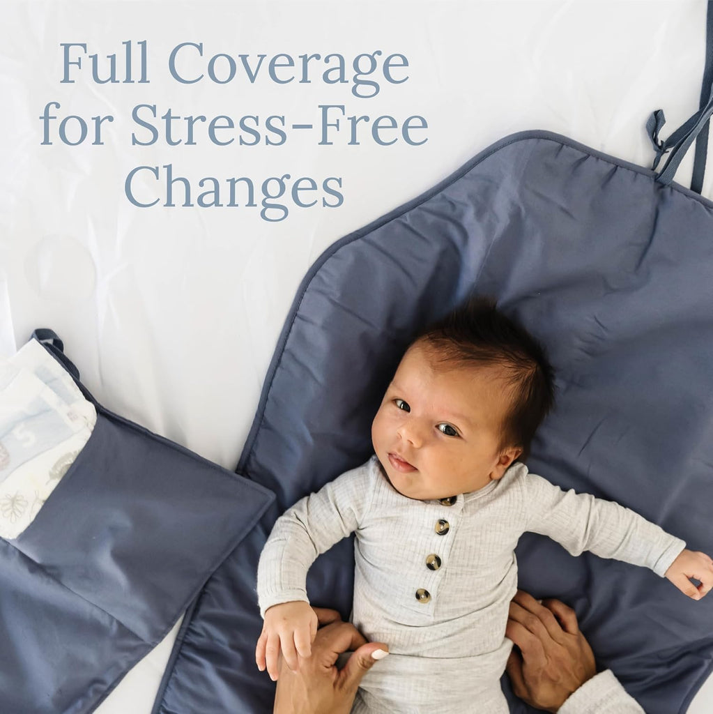 Portable Diaper Changing Pad - Rollable, Portable Changing Pad for Diaper Bag & Travel - OEKO-TEX Cotton Exterior