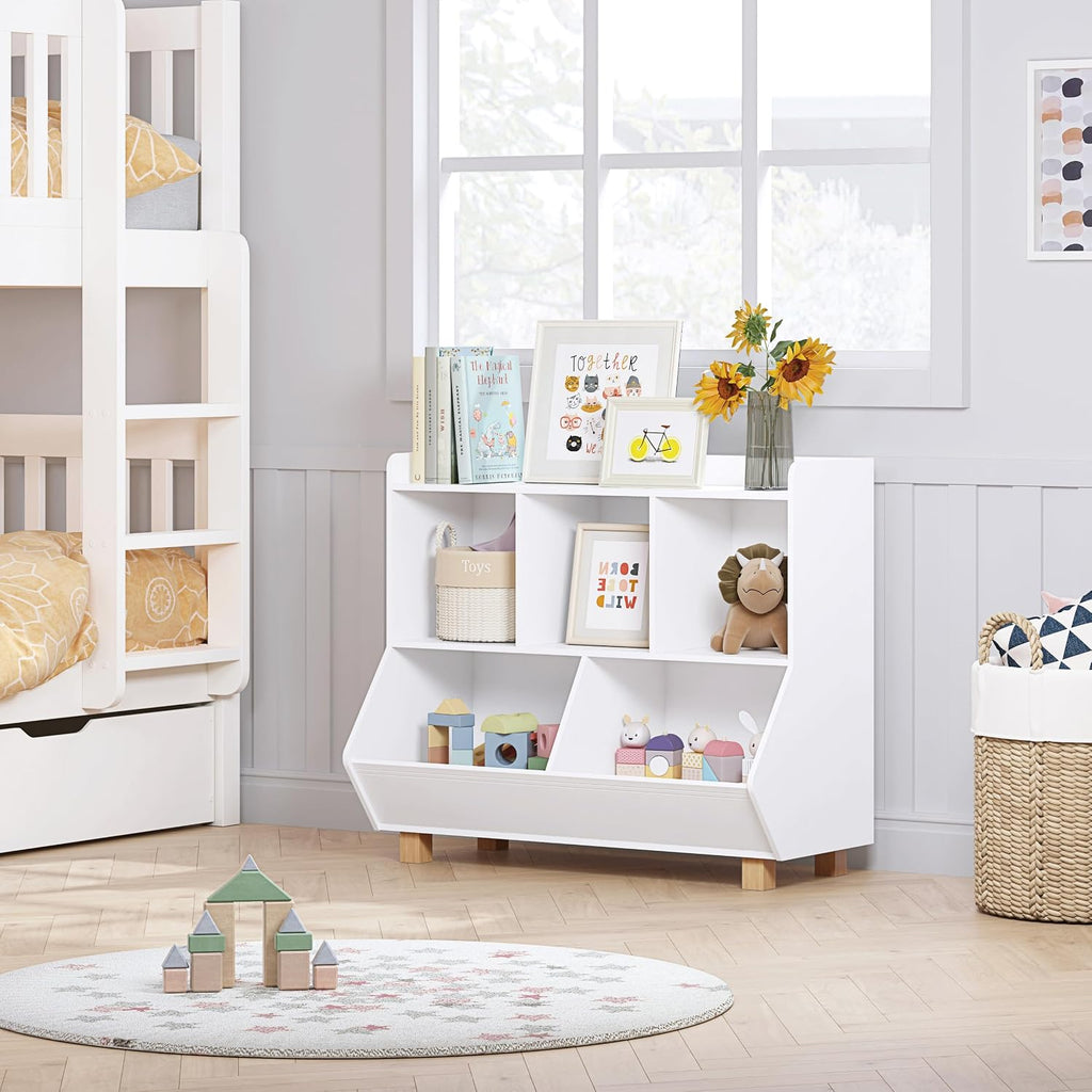 Toy Storage Organizer, Kids Bookshelf and Toy Storage with Legs, 5 Cube Storage Organizer, Children Bookcase for Kids