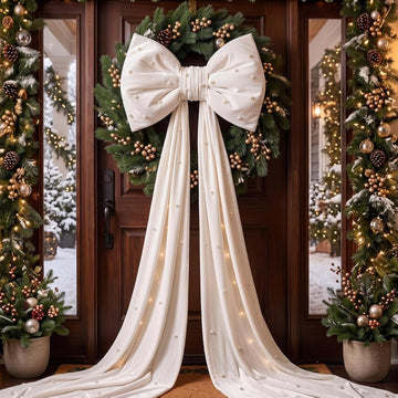 10.83ft Christmas Tree Topper Bow Giant Velvet Christmas Decor