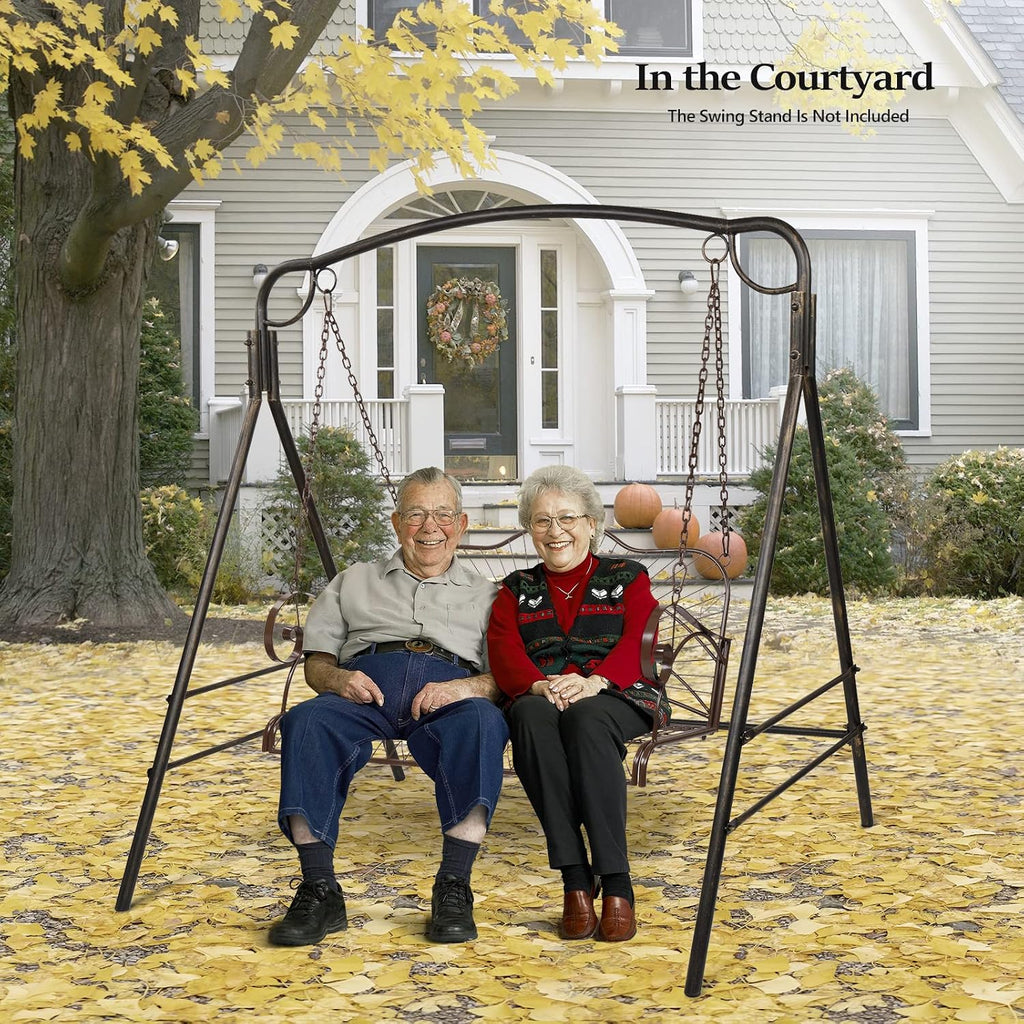 Heavy Duty Metal Porch Swing, 660 LBS Outdoor Swing Bench, Slimline | Heavy-Duty Steel Frame; Supports Up To 660 Lbs;