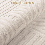 8x10 Washable Solid Color Area Rug, Soft Fluffy Non-Slip Carpet for Bedroom Dining Room Beige