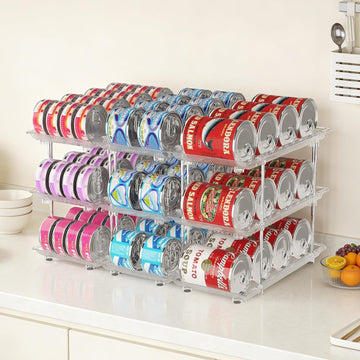 Cat Food Can Organizer, 3-Tier Adjustable Pet Food Can Holder