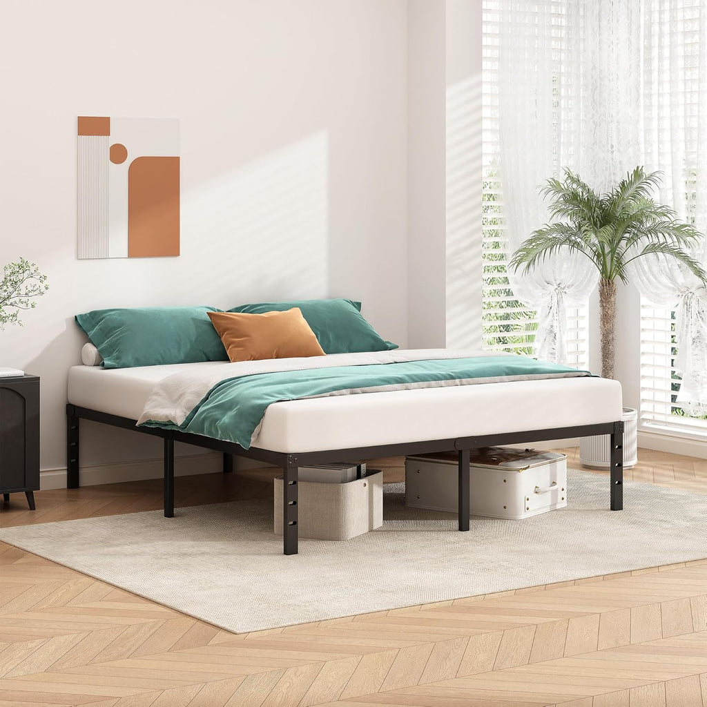 Metal Platform Bed Frame 14 Inch Tall,No Box Spring Needed,Full Bed with Heavy Duty Strong Support Slats,Easy to