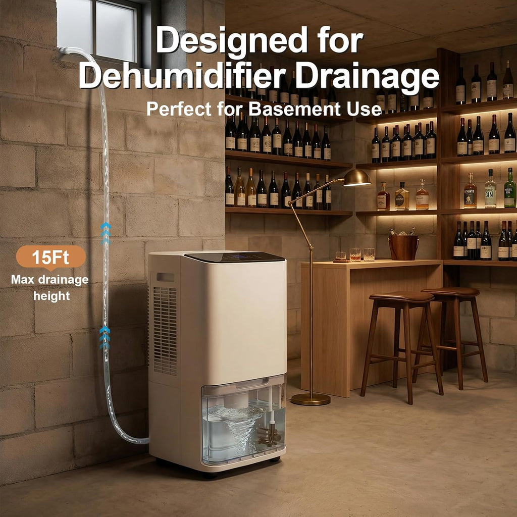 Upgraded Automatic Smart Dehumidifier Pump, 15FT High Lift, IPX8 Waterproof Mini Pump for Dehumidifier Drain