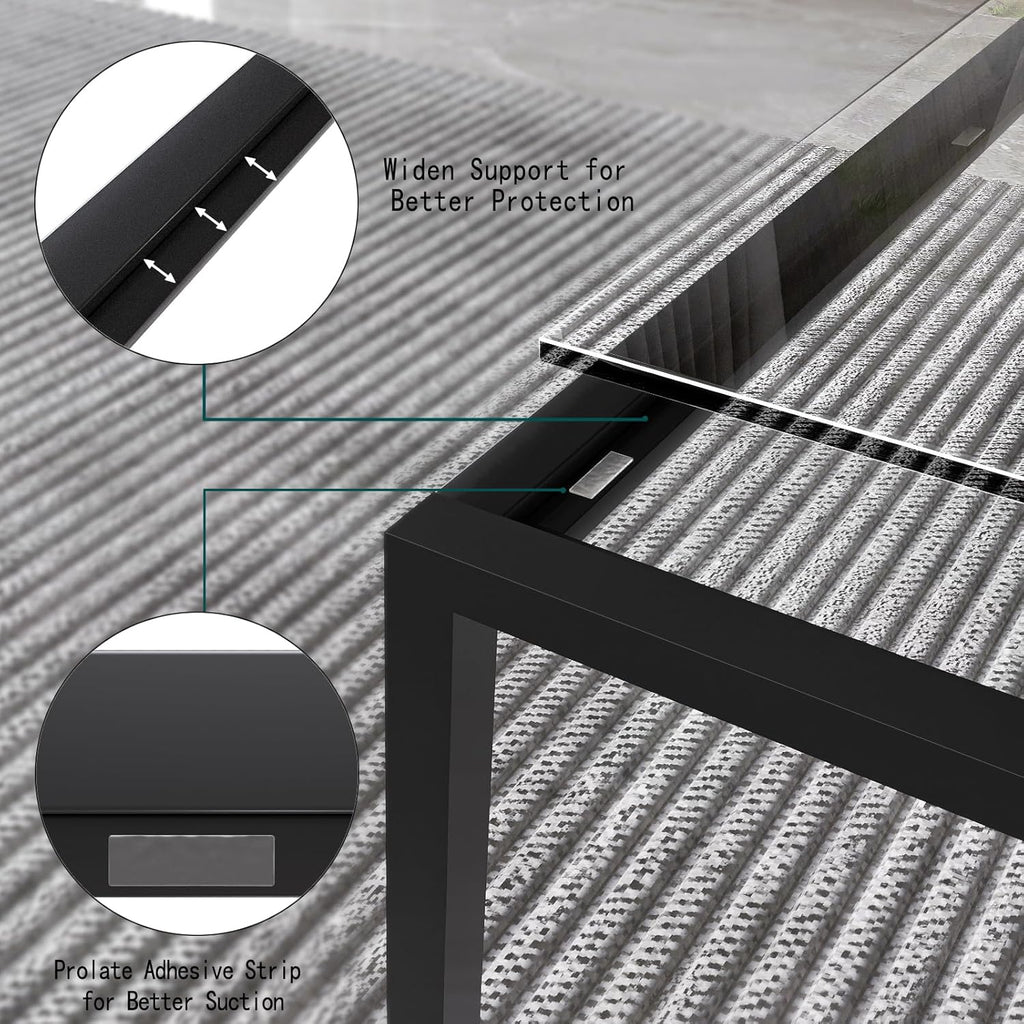 Glass Coffee Table Modern Center Table,Minimalist Coffee Table Sofa Side Tea Table,Tempered Glass-top with Sturdy