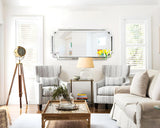 24" x 47" Large Mirror for Decor, Decorative Wall Mirror with Beveled Edge and Glass Pieces, Rectangle Wall Decor