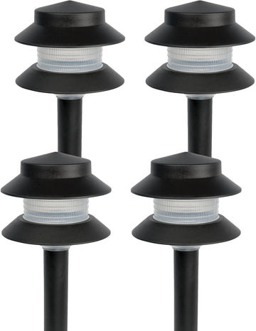 Plastic Path Stake Light (Black, 4 Pack)
