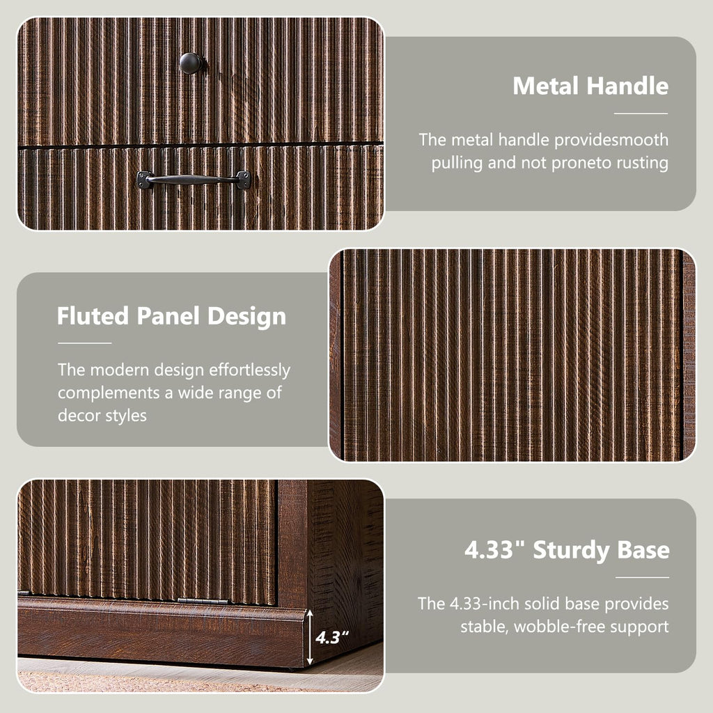 Double Tilt Out Laundry Hamper Cabinet, Modern Trash Cabinet, Brown