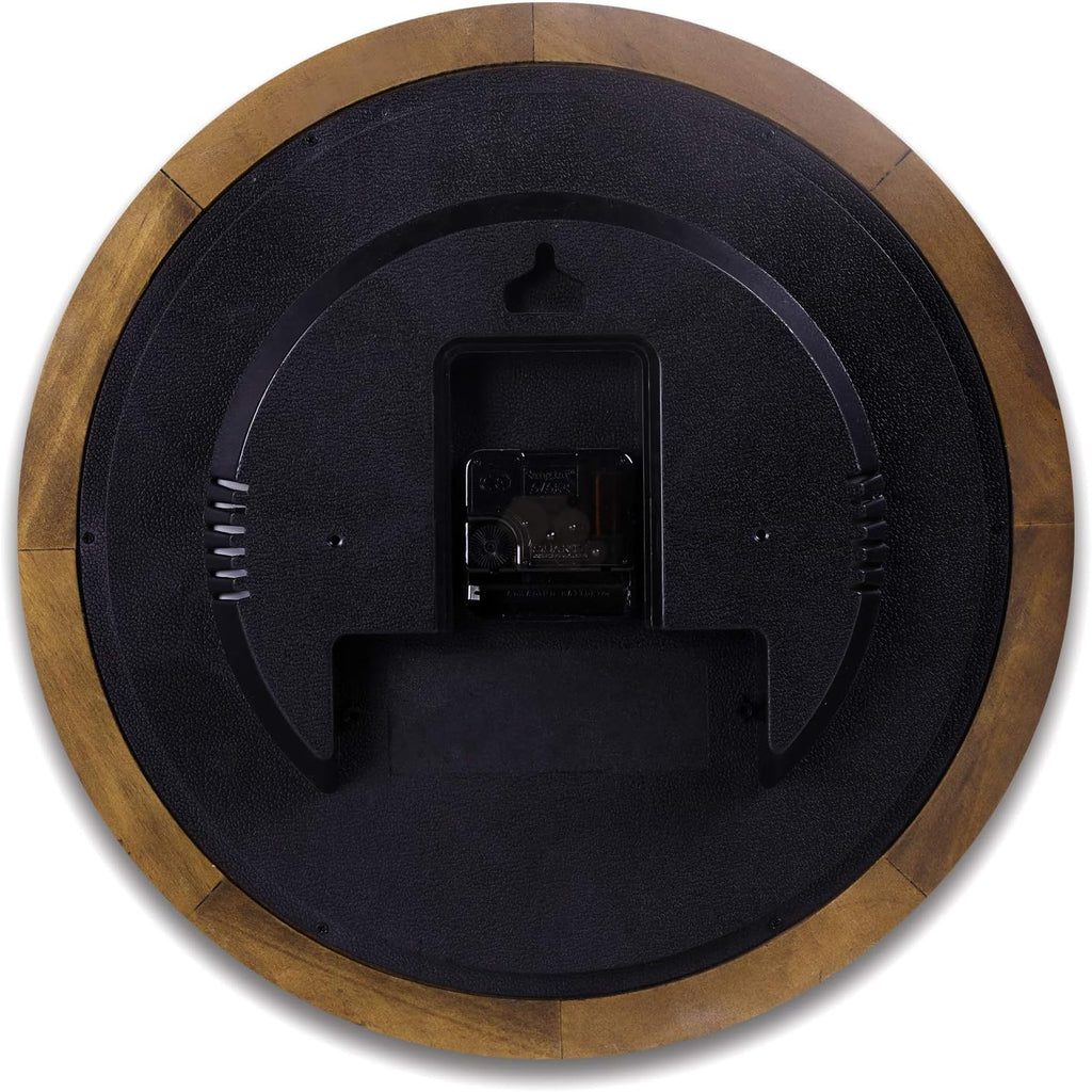 Wall Clock Wood 14 Inch Silent Wall Clocks Large Decorative Battery Operated Non Ticking Analog Retro Clock