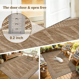 Jute Rug 5x7 Outdoor Patio Rug with Border, Washable Rugs for Living Room, Farmhouse Non Slip Area R