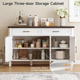 55 Inch Buffet Cabinet with Storage, Farmhouse Sideboard Buffet w/2 Drawers and 3 Doors