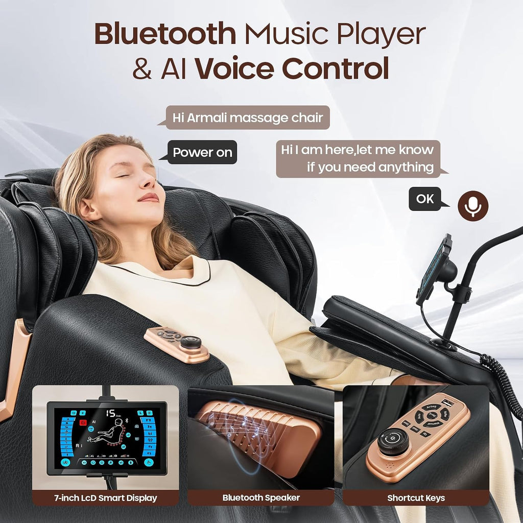 4D Massage Chairs Full Body - 53.5 Extend Sl Track Shiatsu Massage Chair - Zero Gravity Massage Chair,Core Heating &