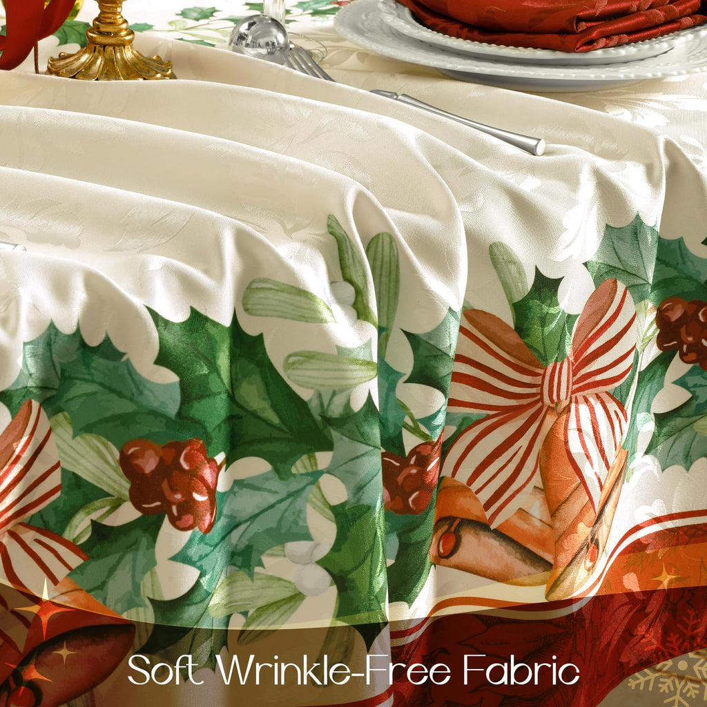 Christmas Jacquard Rectangle Tablecloth, 60 x 84 Inch