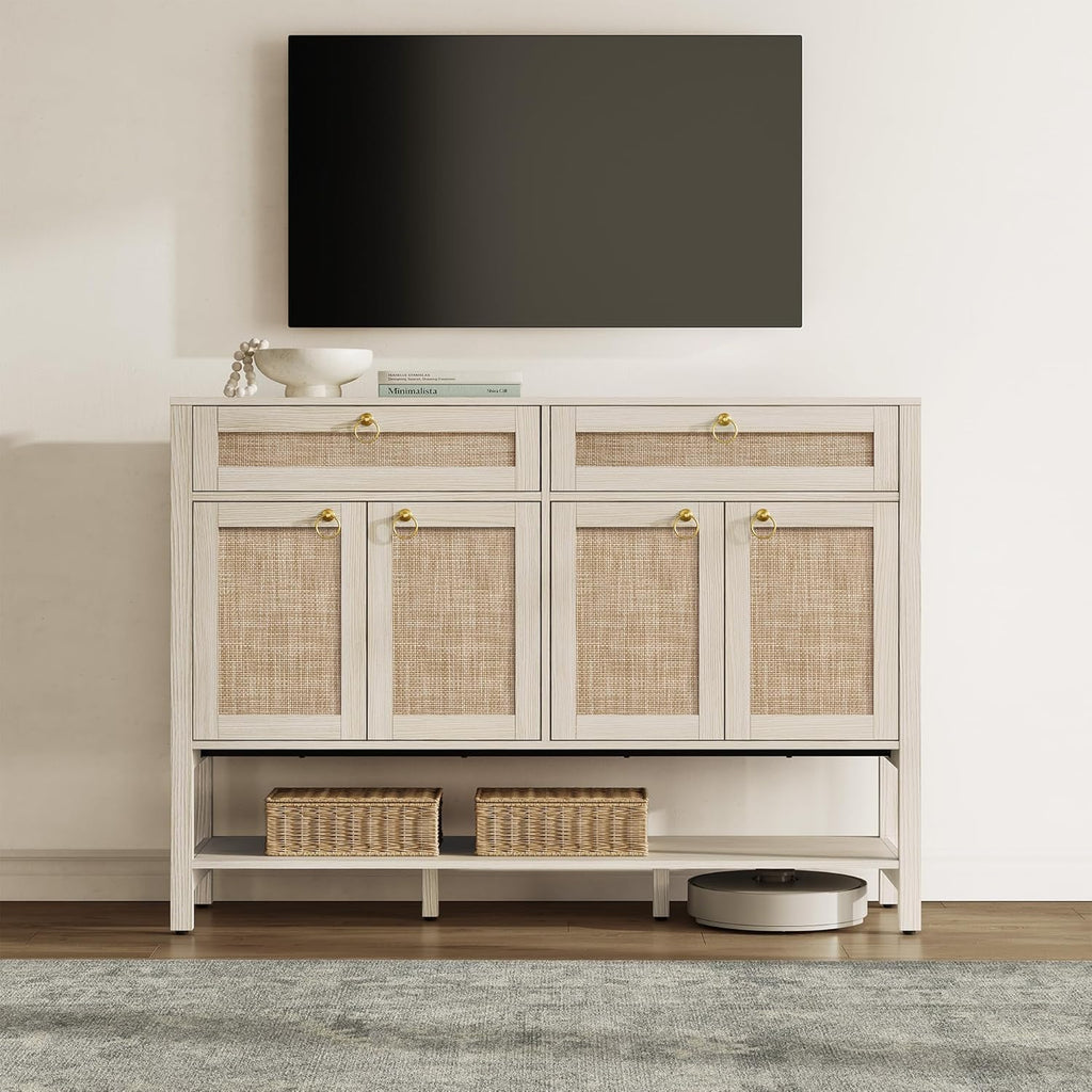 Rattan Sideboard Buffet Cabinet with Storage