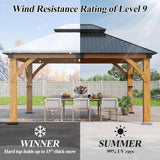 13’x 15’ Outdoor Spruce Wood Gazebo