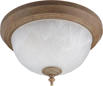 1-Light Cobblestone Flush Ceiling Fixture, 11-1/8" Diameter x 6-3/4" Height