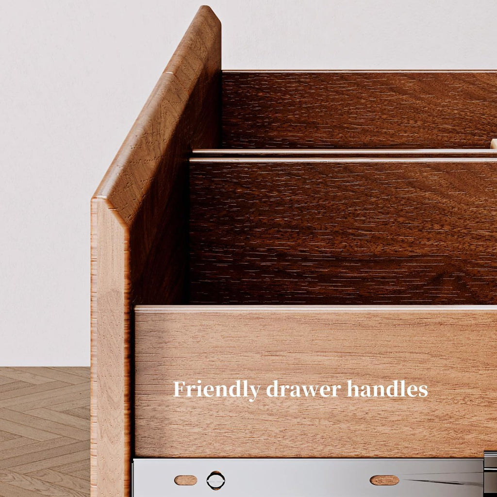 6 Drawer Dresser,47" Wide Mid Century Chest of Drawers,Wooden Bedroom Drawer Dresser with 6 Storage Drawers ,with