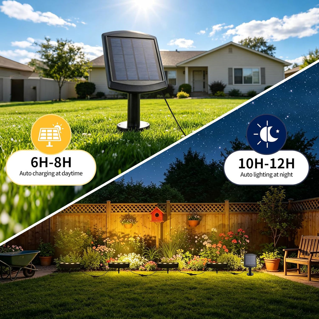 Solar Tree Lights, Outdoor Ring Landscape Spotlights, Warm White | 16 COB LED, 3-in-1 (Sticked/Tied/Hang), 33FT