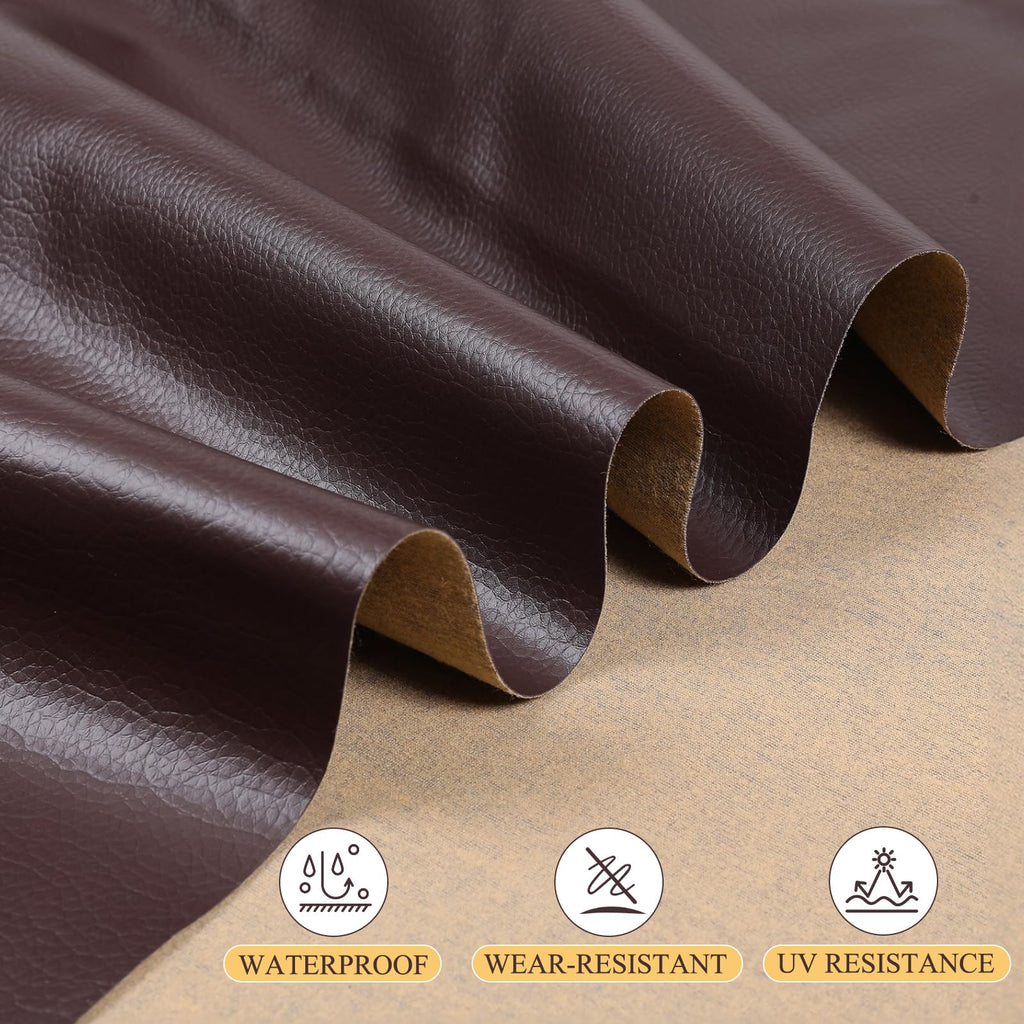 Faux Leather 0.7mm Upholstery Fabric by the Yard 8 Yard Coffee