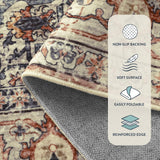Oriental Kitchen Runners for Hallways, 2.5x10 Washable Runner Rug Non Slip, Soft Hallway Rug Distres