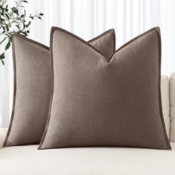 Decorative Linen Euro Sham Pillow Covers 24x24 Malt Ball