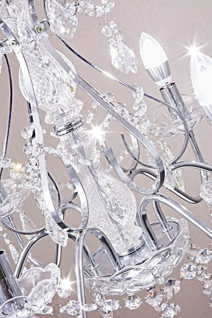 6 Light Crystal Chandelier Light Fixture Modern Chandelier Crystal Lighting, Crystal Pendant Raindrop Chandelier for Dining Room,Bedroom,Living Room,H23 x D24