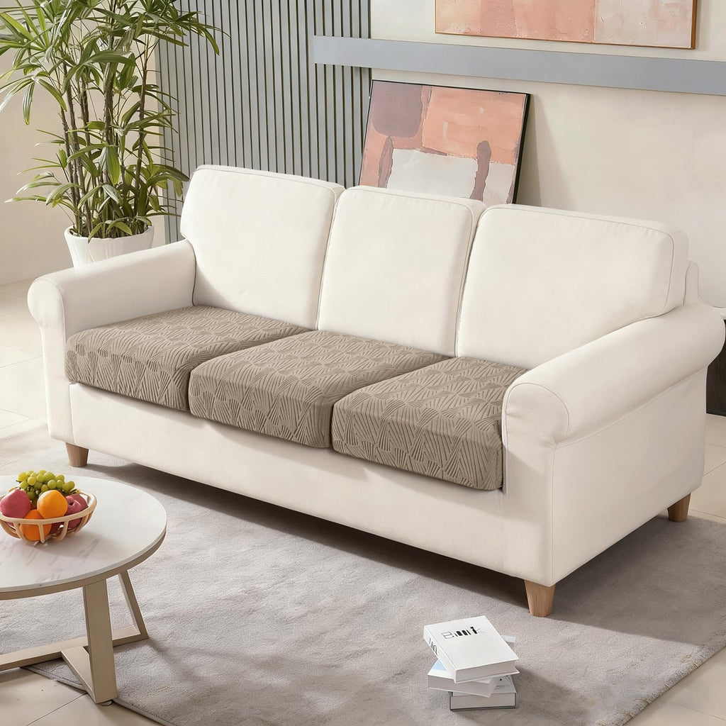 Stretch Couch Cushion Covers for Sectional Sofa, Khaki