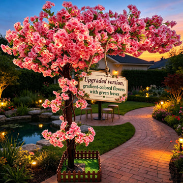 6.7FT Upgraded Artificial Cherry Blossom Trees, Pink Gradient Sakura Tree