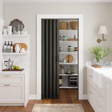 36" x 80" Accordion Doors Interior, Double Walled, Black