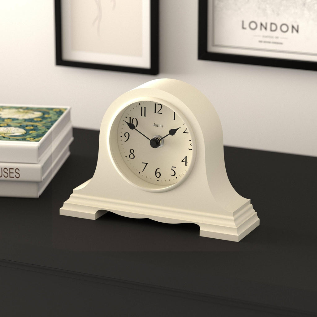 Speakeasy Small Mantel Clock | Napoleon's hat Design | Cream