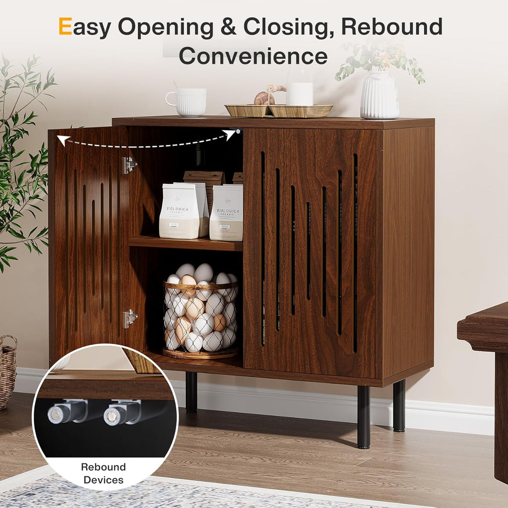 Set of 2 Sideboard Buffet with Storage, 59" Buffet Sideboard Cabinet with Adjustable Shelves