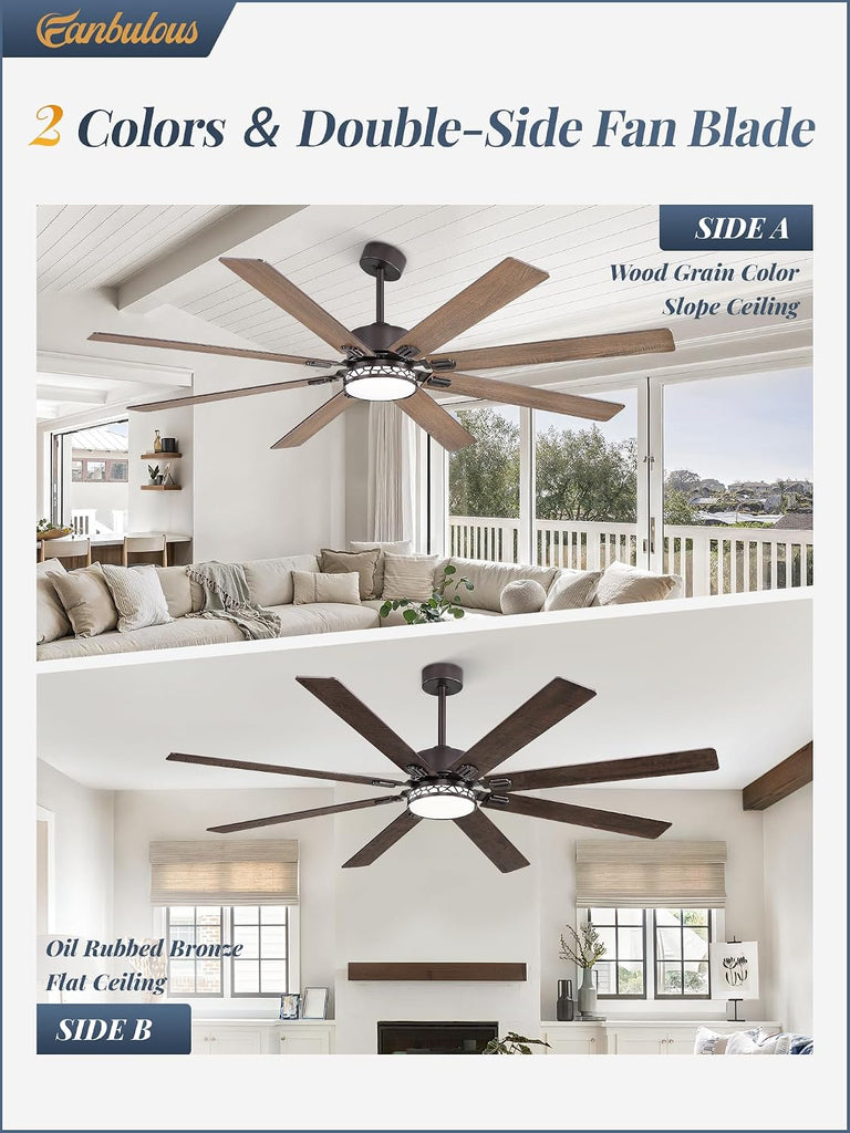 72" Ceiling Fan with LED Light and Remote - Oil Rubbed Bronze