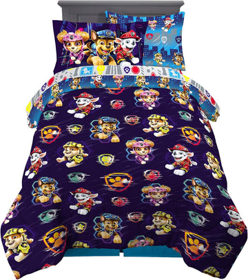 Kids Bedding Super Soft Comforter and Sheet Set with Sham, 7 Piece Full, Paw Patrol