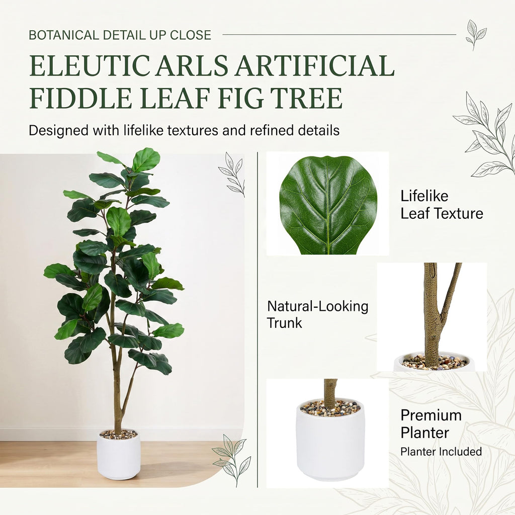 Artificial Fiddle Leaf Fig Tree 7FT with Tall Exquisite Planter