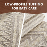 Boho Beige 5x7 Area Rugs Textured Tufted Rugs for Living Room Bedroom Nursery Rug-Carpet Washable Brown Neutral Modern