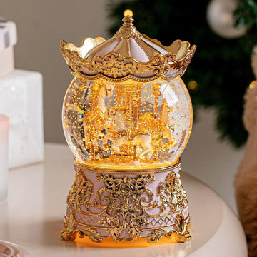 Carousel Musical Snow Globe Princess Unicorn Music Box for Girls Women Baby Kids Sister Daughter Mom Granddaughter