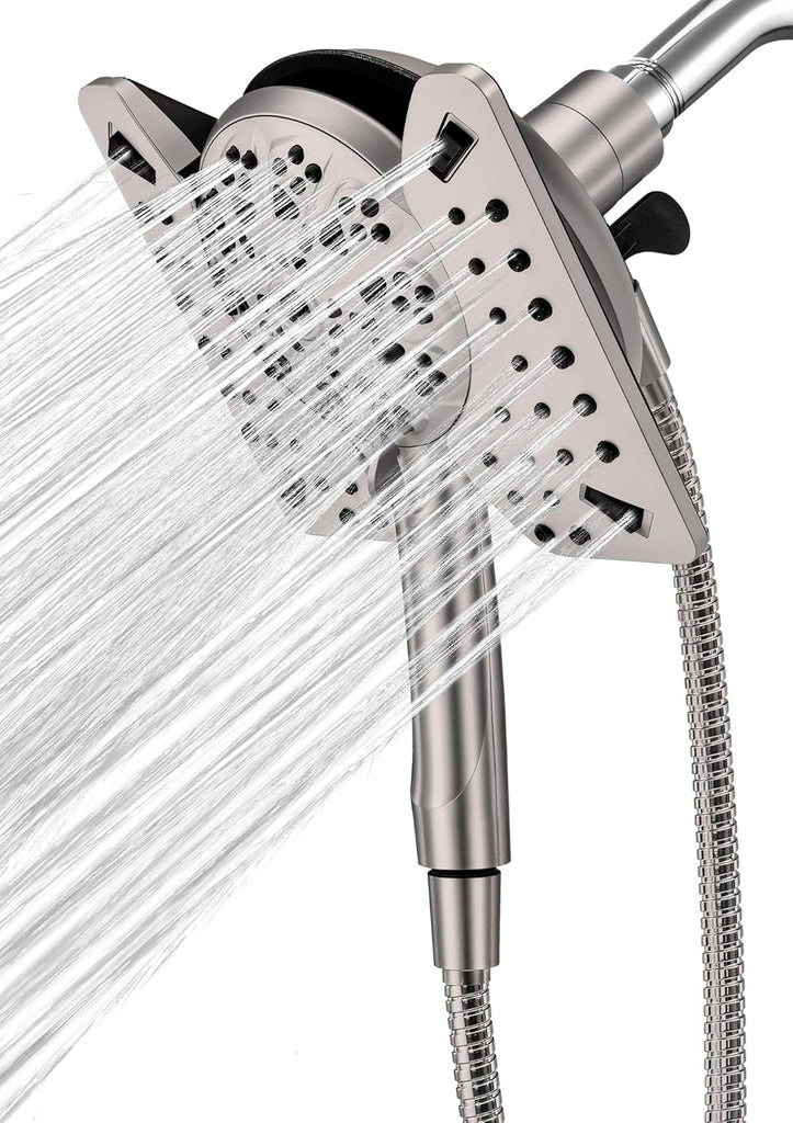 Shower Head with Handheld High Pressure, Rain Shower Head with Fixed Showerhead and 9 Sprays Handheld Shower