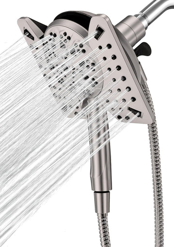 Shower Head with Handheld High Pressure, Rain Shower Head with Fixed Showerhead and 9 Sprays Handheld Shower