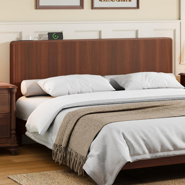 Fluted Headboard King Size, Mid Century Modern King Headboard Only